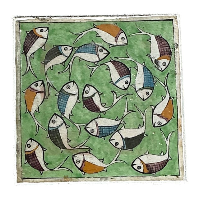 Vintage Hand Painted Fish Tile For Sale - Image 13 of 13