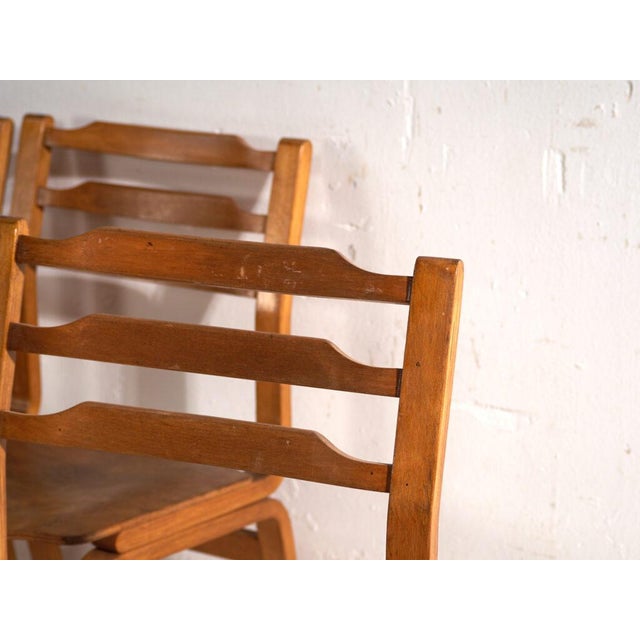 Chairs in Beech and Moulded Plywood, Central Europe, 1960, Set of 3 For Sale - Image 3 of 12