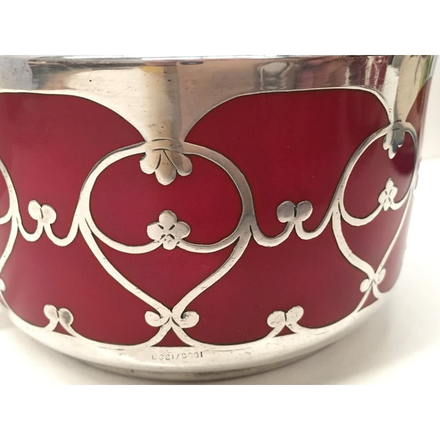 20th Pair of Hutschenreuther Handled Art Decó Small Porcelain Cups with Silver For Sale - Image 10 of 18