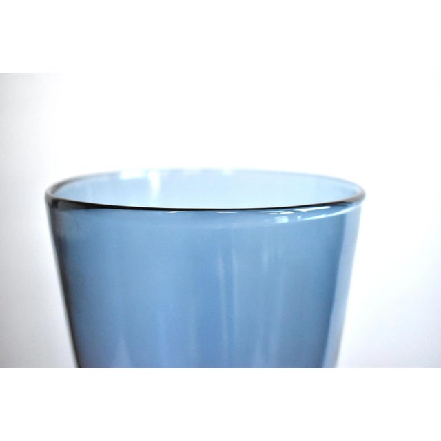 Mid 20th Century Pair of Mid-Century Cobalt Blue Blown Glass Vases For Sale - Image 5 of 9