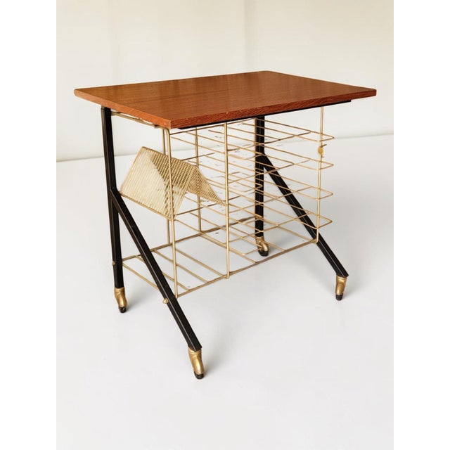 Vinyl Record Storage Side Table, 1960s For Sale - Image 6 of 12