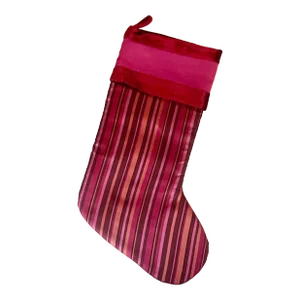 Mid-Century Americana Hollywood Regency Silk Christmas Stocking