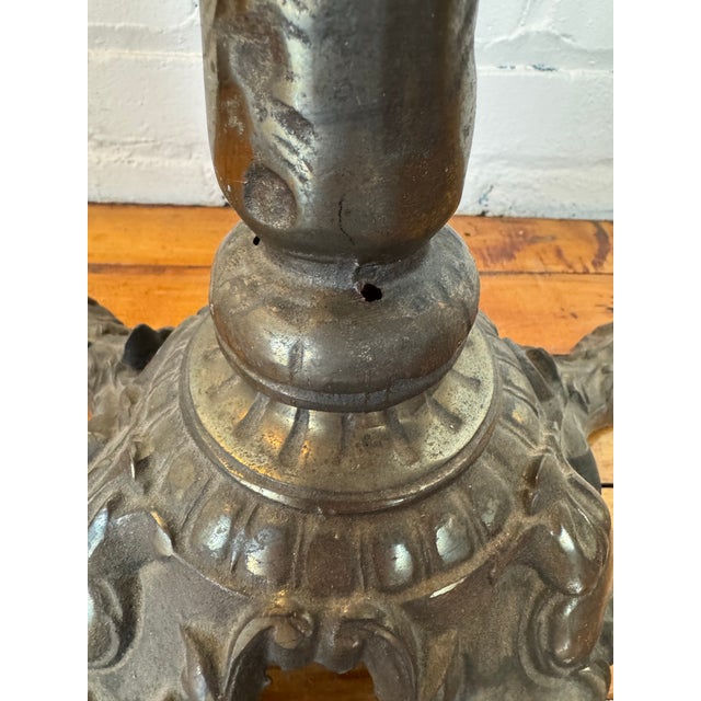 Early 20th Century Early 20th Century Antique Wrought Iron French Bistro Chair With Rotating Seat For Sale - Image 5 of 12