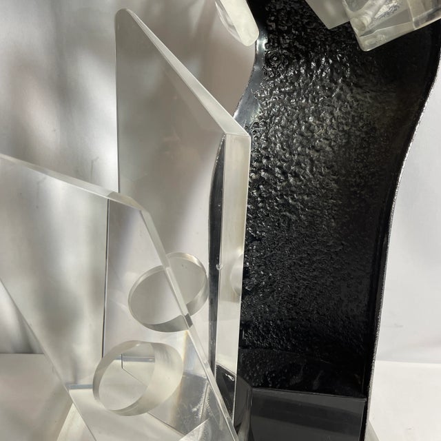 Chrome Mid 20th Century Rona Culter Lucite & Chrome Sculpture For Sale - Image 8 of 12