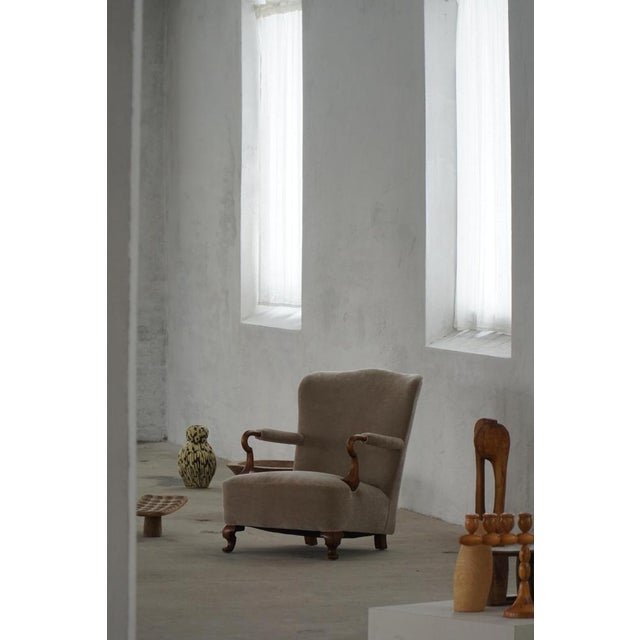 Antique Danish Armchairs in Velvet, 1920s, Set of 2 For Sale - Image 6 of 18