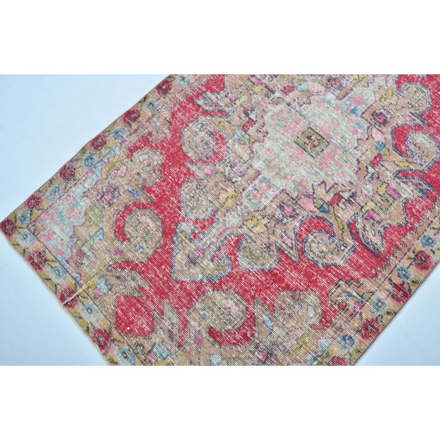 Red 1950s Floral Oushak Carpet For Sale - Image 8 of 8