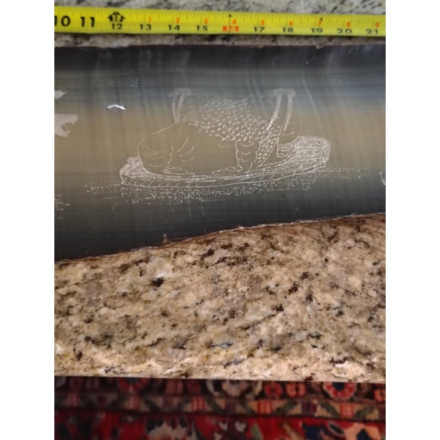 7 Foot 5" Wall Hanging - Scrimshaw Whale Baleen Frond - Mid Century For Sale - Image 10 of 16