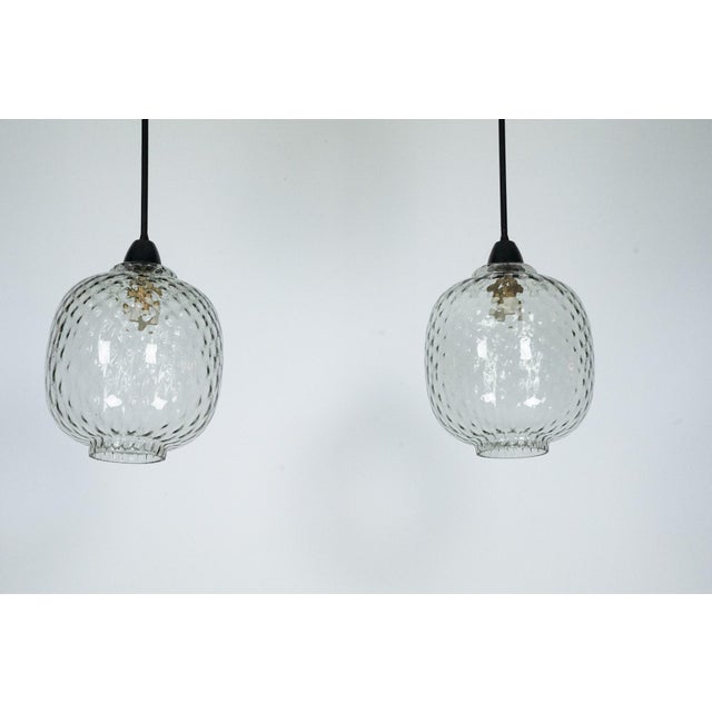 Mid-Century Modern Pendant Lamps in Smoked Murano Glass, Italy, 1950s, Set of 2 For Sale - Image 9 of 13