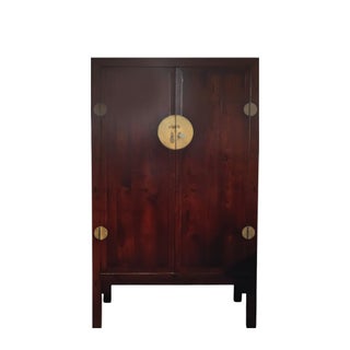 Large 87" Tall Antique Chinese Cabinet W 2 Shelves For Sale