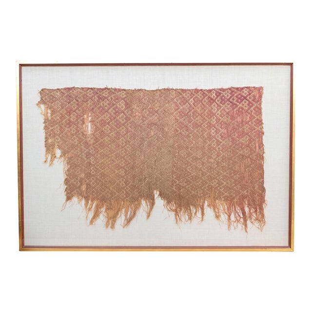 Museum Quality Paracas Pre-Columbian Framed Textile For Sale
