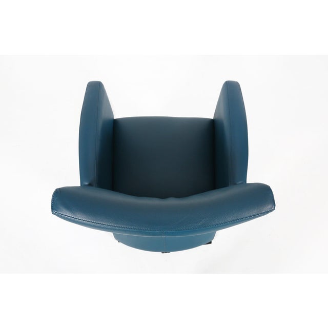 Vintage Lounge Chair in Blue Leather from Leolux, 1990s For Sale - Image 10 of 16