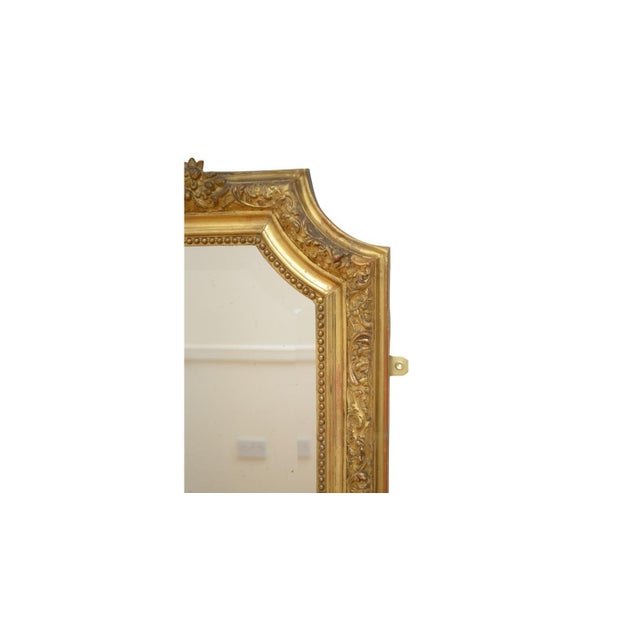 Gold Antique French Giltwood Wall Pier Mirror, 1869 For Sale - Image 8 of 18