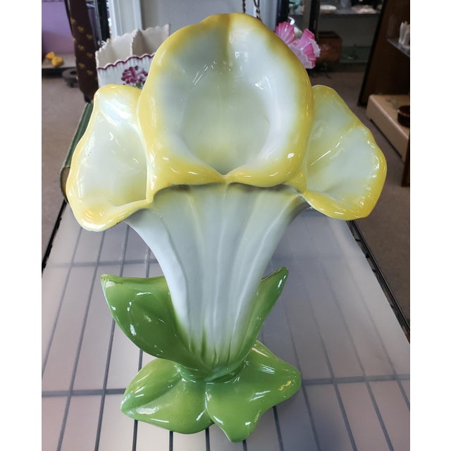 Mid 20th Century Italian Porcelain Calla Lily Vase Chairish