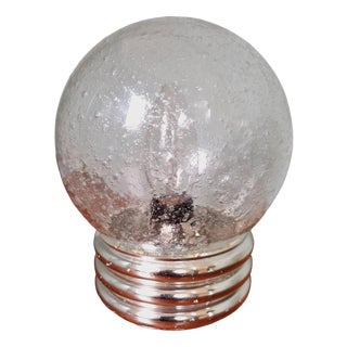Space Age Table Lamp in Bubbled Glass, 1970s For Sale