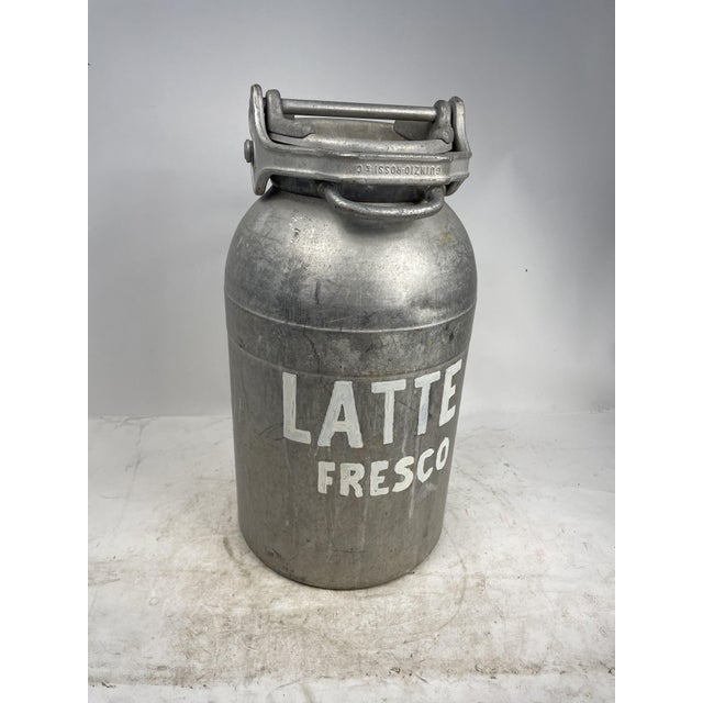 Large Aluminum Milk Can, 1940s For Sale - Image 4 of 15