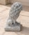 Stone Gray Late 20th Century Pair of Weathered Concrete Garden Lions For Sale - Image 8 of 11