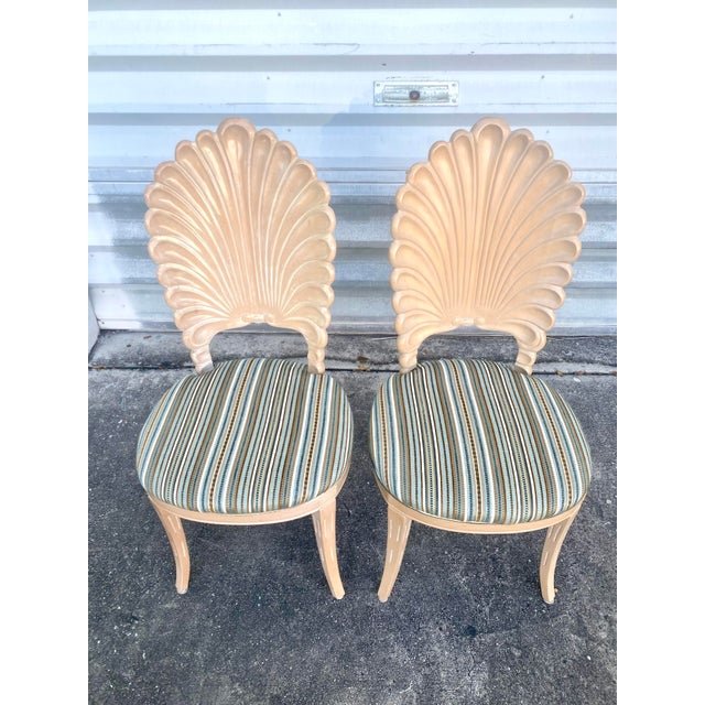 1970s Venetian Grotto-Style Scalloped Shell-Back Dining Chairs For Sale - Image 4 of 12