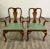This is a stunning pair of vintage Queen Anne style dining chairs with green vinyl seats. They feature beautiful cabriole...