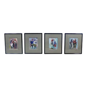 Set of Four Original Abstract Figurative Framed Paintings by Waison Mupedza