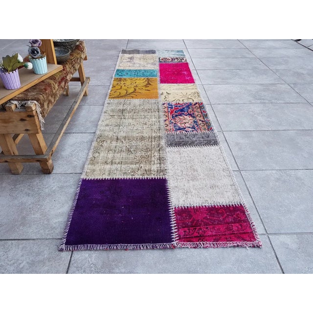 1970s Bohemian Vintage Handmade Runner Rug For Sale - Image 5 of 10