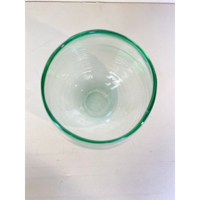 Late 20th Century Vintage Hand-Blown Pale Turquoise Glass Vase, Tapered Form For Sale - Image 5 of 9