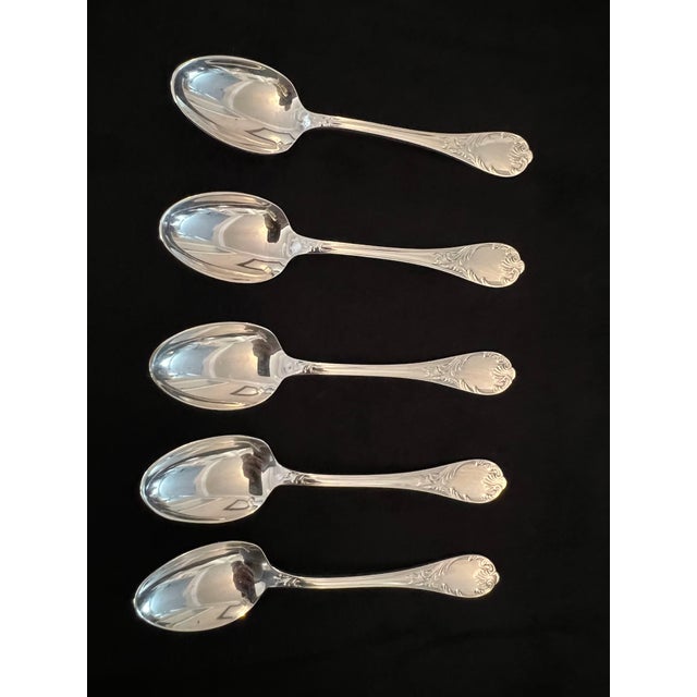 5 Espresso/Demi Tasse Spoons (Retail for $85. ea) This silver-plated espresso spoon in the Marly pattern is perfectly...