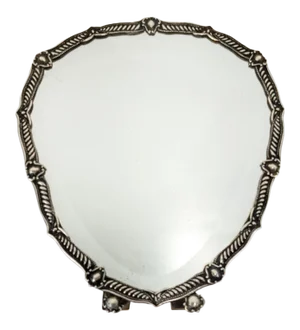 Portuguese Baroque Revival .833 Silver Framed Table Mirror