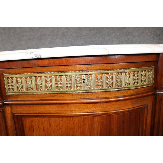 19th C. French Louis XVI Style Marble Top Bronze Mounted Sideboard For Sale - Image 9 of 16