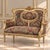 Bring a luxurious European aesthetic to your interior with this ornate French-style sofa, featuring richly patterned...