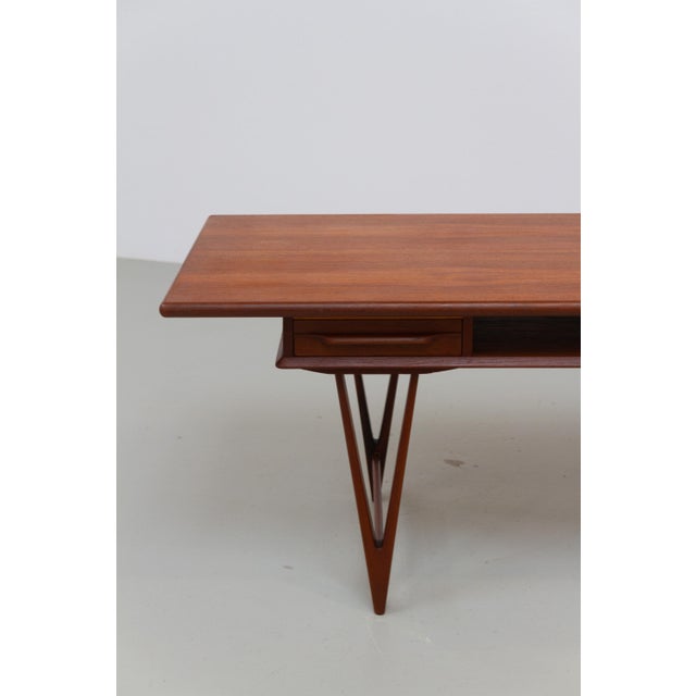 Danish Modern Teak Coffee Table with Drawers and V-Legs by E. W. Bach, 1960s For Sale - Image 15 of 18