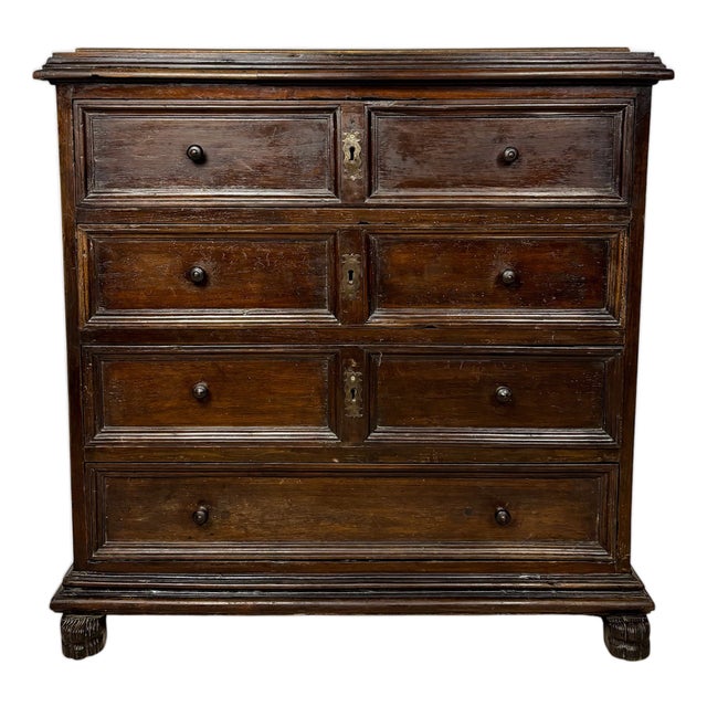 Spanish Baroque Oak Chest of Drawers, 1880 For Sale