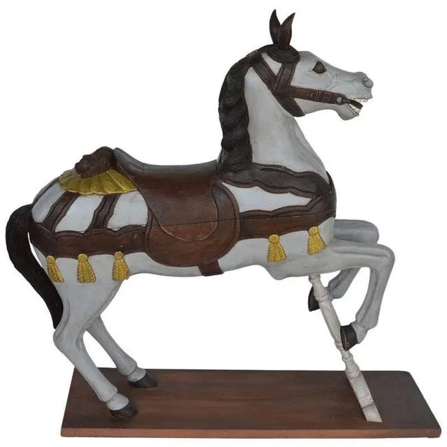 Wood 1900s Painted Wooden Carousel Horse For Sale - Image 7 of 7