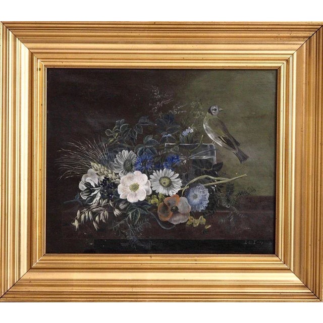 Small Flower Painting Attributed to I.L. Jensen For Sale - Image 7 of 7