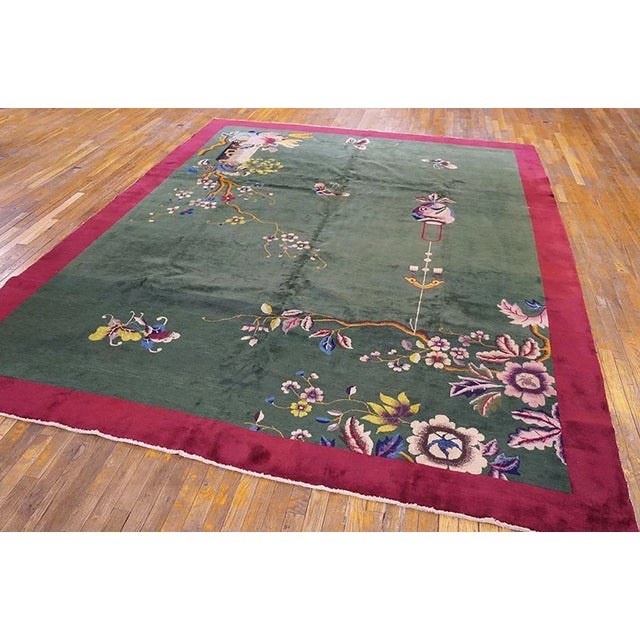 Antique Chinese Art Deco, measures: 9'2" x 11'6".