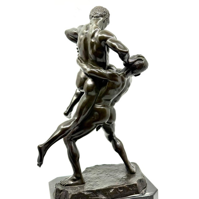 Black 1900s Philipp E. Hamburger Neo-Classical “The Wrestlers” For Sale - Image 8 of 16