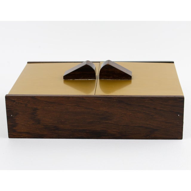 1960s Mid Century Modern Gilded Aluminum and Macassar Wood Box, circa 1960 For Sale - Image 5 of 11