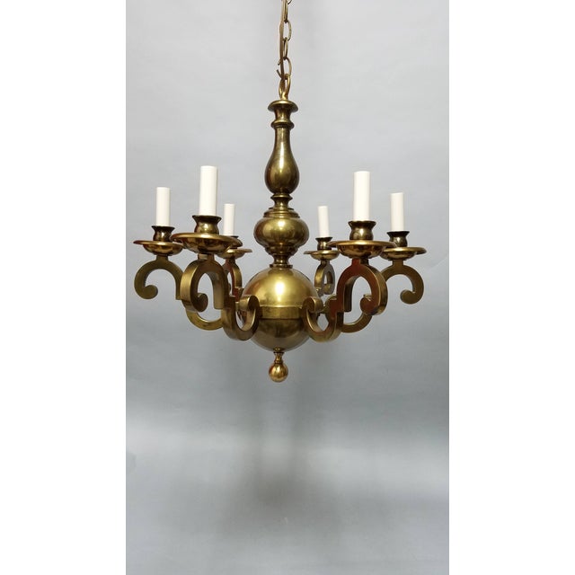 Vintage 1970s Chapman Brass Chandelier For Sale - Image 11 of 11