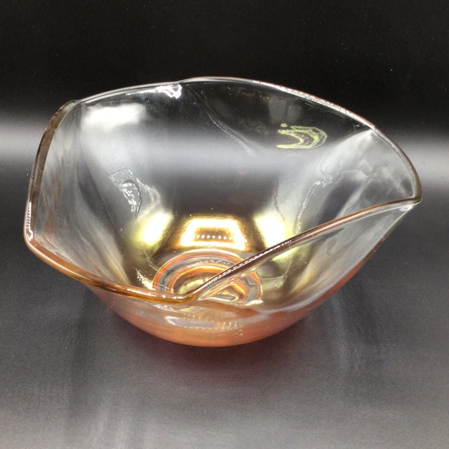 Indiana Glass Iridescent Chip and Dip Bowl - Set of 3 For Sale In Sacramento - Image 6 of 12