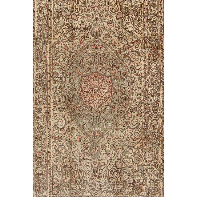 Vintage Turkish Sivas With Floral Central Medallion in Coral and Earthy Tones For Sale - Image 4 of 9