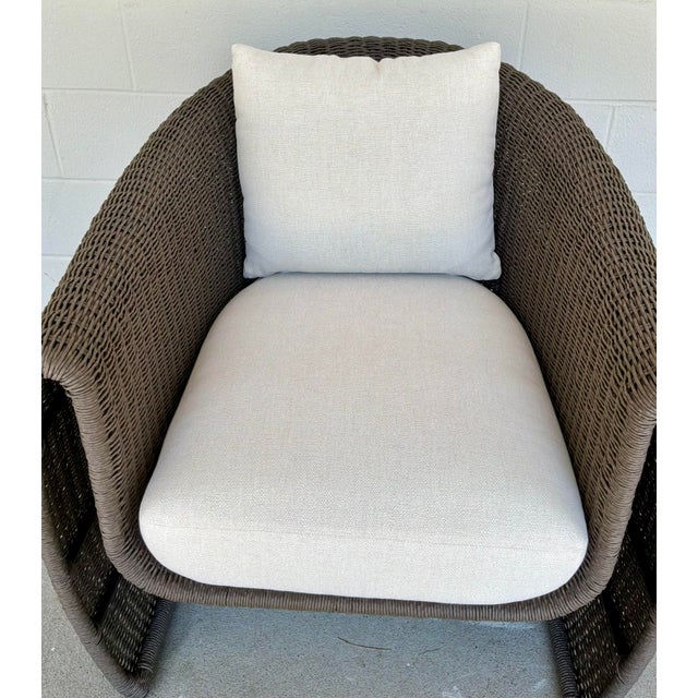 2020s Organic Modern Mocha Tropic Outdoor Lounge Chairs Pair For Sale - Image 5 of 6