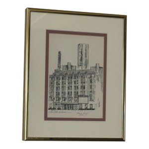 Signed Architectural Print of Detroit Music Hall by Garrett Anderson