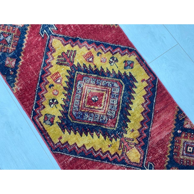 1960s Small Turkish Vintage Door Mat Rug For Sale - Image 5 of 5