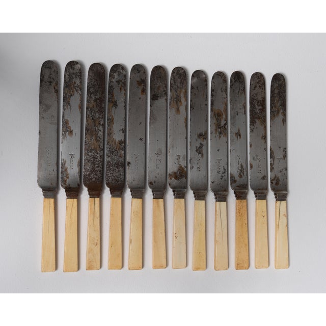 19th Century United Kingdom Ivory Metal Serving Utensil - 12 pcs For Sale - Image 15 of 18
