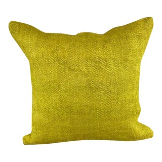 20 x 20 Hemp Pillow Turkish Cushion Natural Green Pillow Cushion Cover For Sale