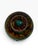 Mid-Century Modern Signed Studio Art Glass Vase Teal and Flame Spatter Pulled Foot 2001 For Sale - Image 3 of 8
