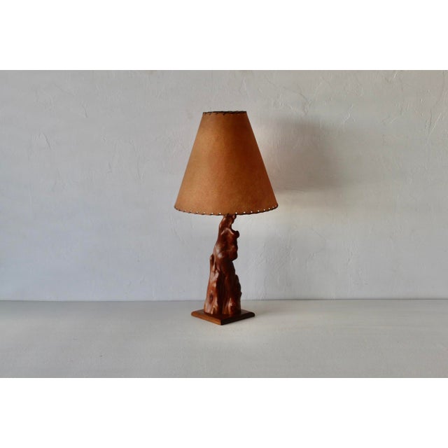 Mid-Century Modern Cypress Knee Burl Wood Table Lamp For Sale - Image 4 of 18