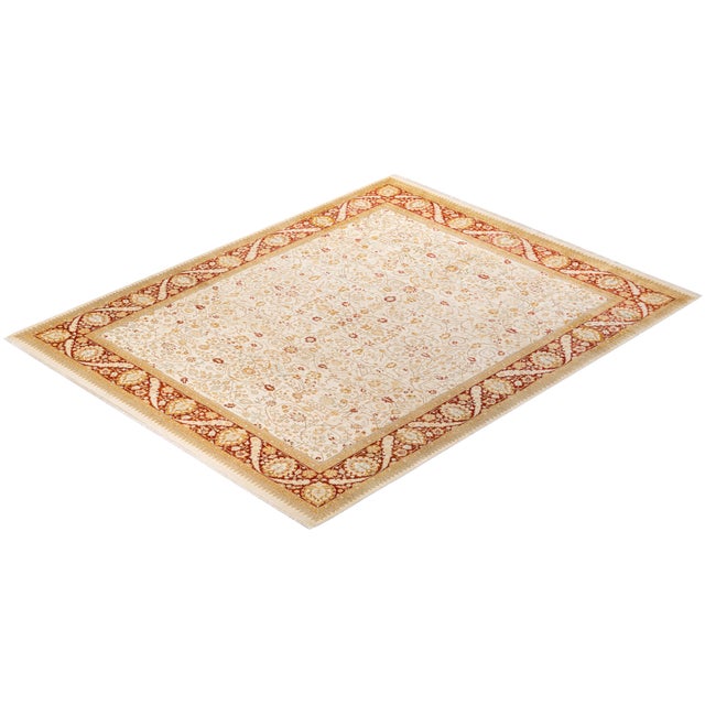 Ivory Mogul, One-of-a-Kind Hand-Knotted Area Rug - Ivory, 8' 1" x 10' 2" For Sale - Image 8 of 8