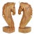 Late 20th Century Hand Carved Solid Wood Horse Head Bust Sculpture - a Pair For Sale
