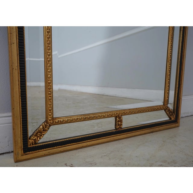 Labarge Black & Gold Adam Style Beveled Mirror For Sale - Image 9 of 12