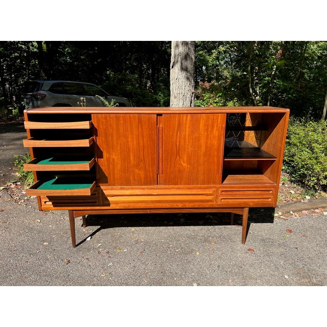 Johannes Andersen Danish Teak Highboard Mid Century Modern, Attributed For Sale - Image 12 of 12